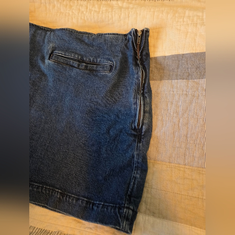American Eagle Stretch Mid-Rise Mini Denim Blue Skirt Skort Size 20 - Picture 10 of 12
